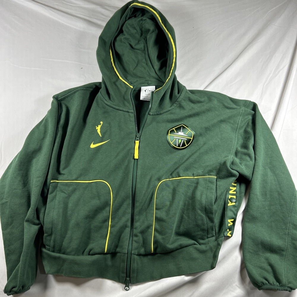 WNBA Seattle Storm Nike Dri-fit Hoodie Sweatshirt Size Small tear away full zip